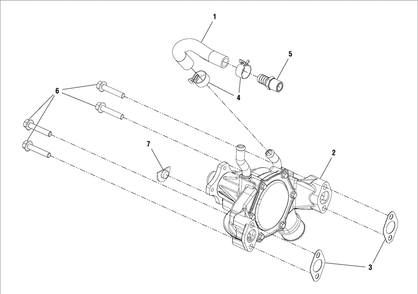 Engine Group - Water Pump Diagram and Parts List for 076355-03  Briggs and Stratton Generator